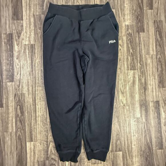Fila Pants - Fila Women’s Black Jogger Sweatpants Vintage French Terry Soft Casual